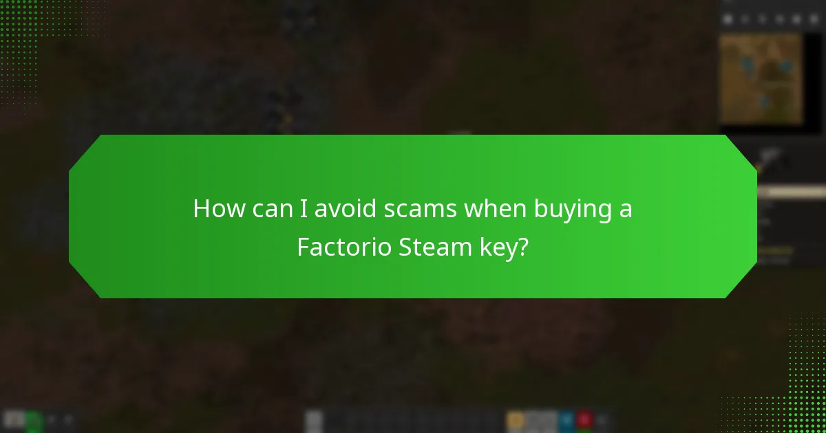 How can I avoid scams when buying a Factorio Steam key?