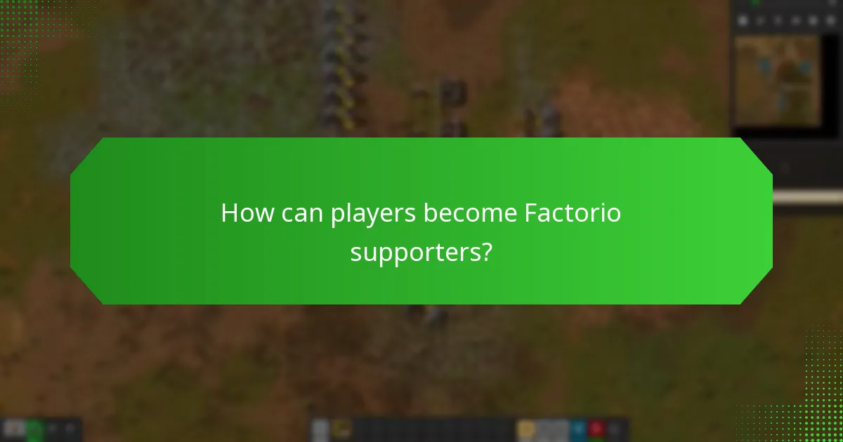 How does the Factorio community recognize its supporters?